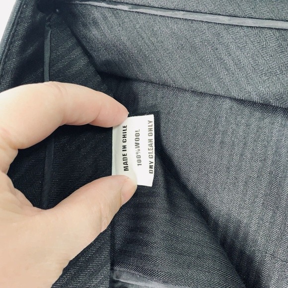 Tom James Wool 2PC Suit Mens 44L Pleated Cuff Pants 38x33 Gray Purple Stripe - Picture 14 of 16